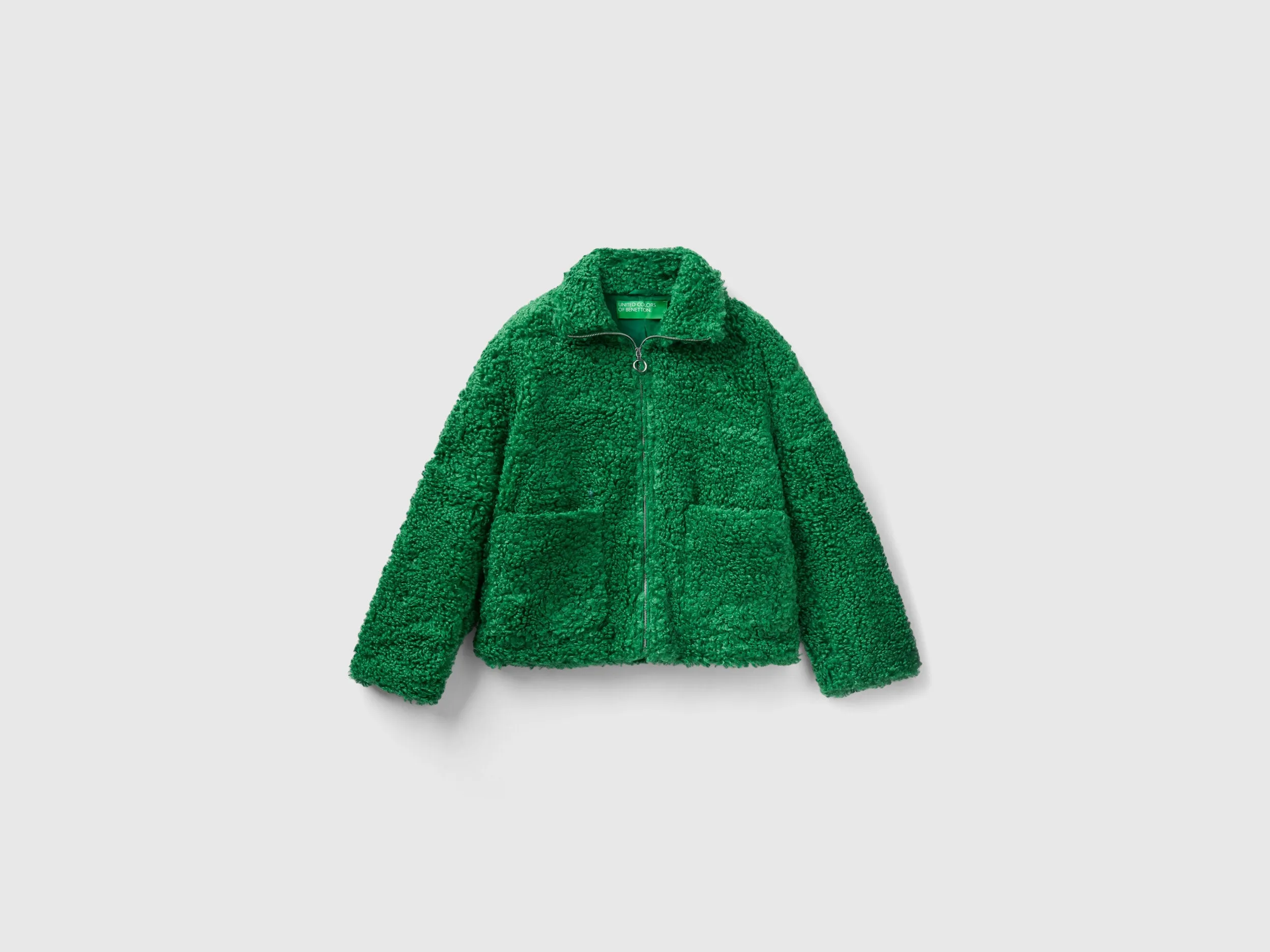 Relaxed Fit Button Down Solid Fleece Jacket