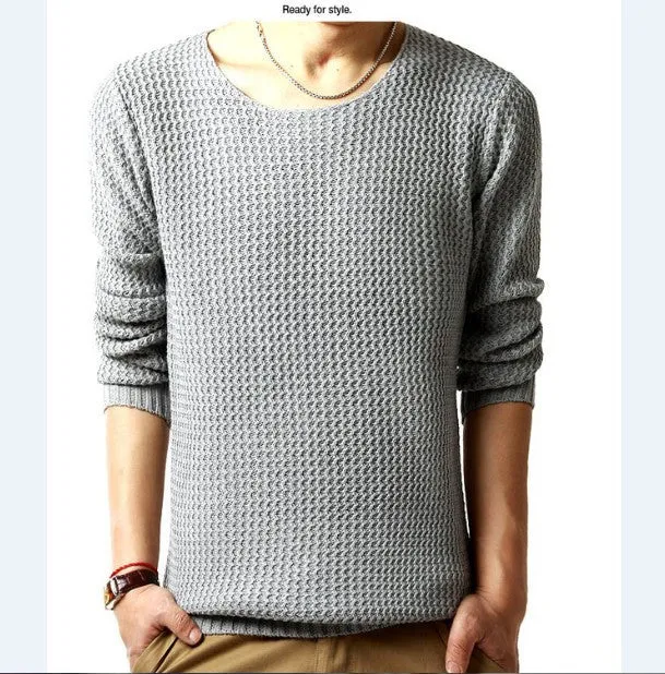 Relaxed-fit sweater pullover male winter knitting brand long sleeve with v-neck fitted sweater jersey size M-XXL