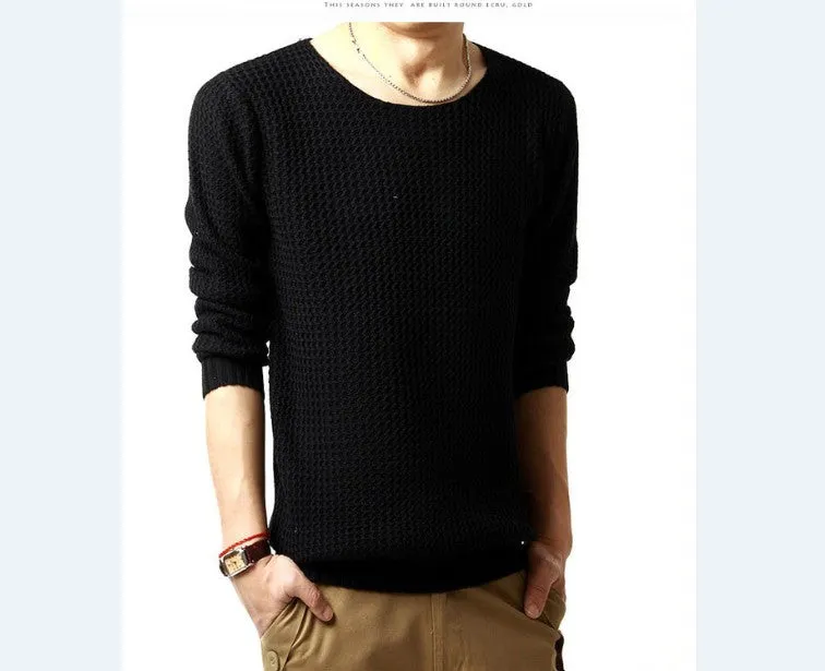Relaxed-fit sweater pullover male winter knitting brand long sleeve with v-neck fitted sweater jersey size M-XXL