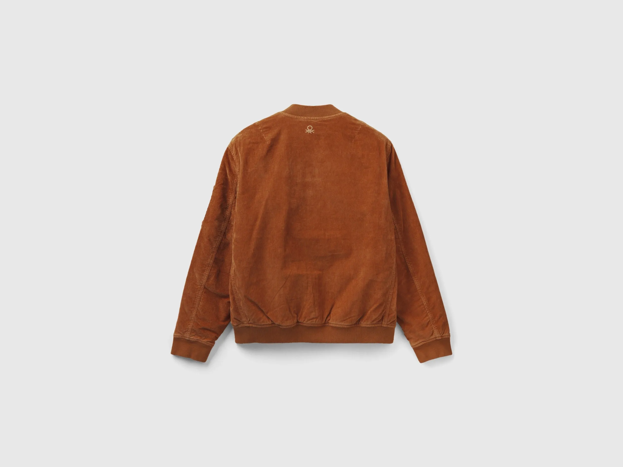 Relaxed Fit Zip Up Solid Bomber Jacket
