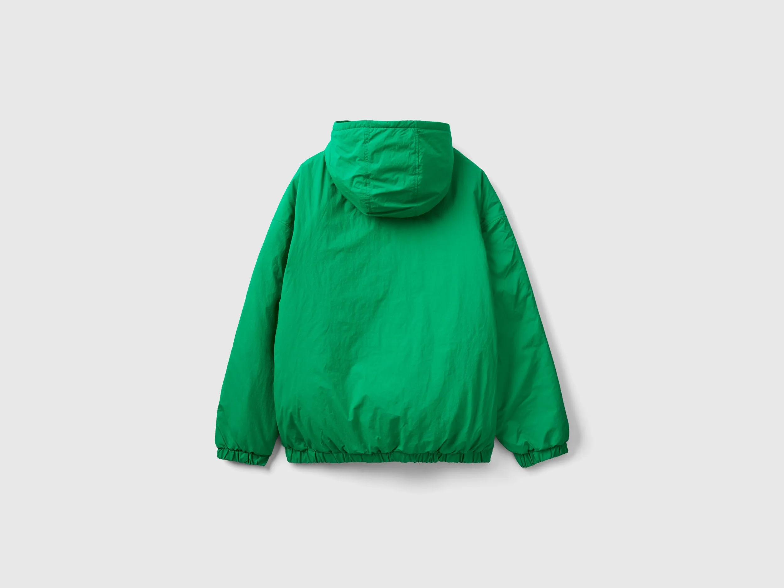 Relaxed Fit Zip Up Solid Puffer Jacket