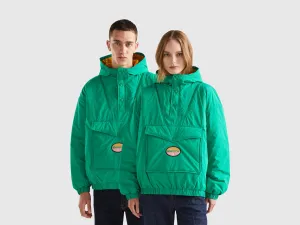 Relaxed Fit Zip Up Solid Puffer Jacket