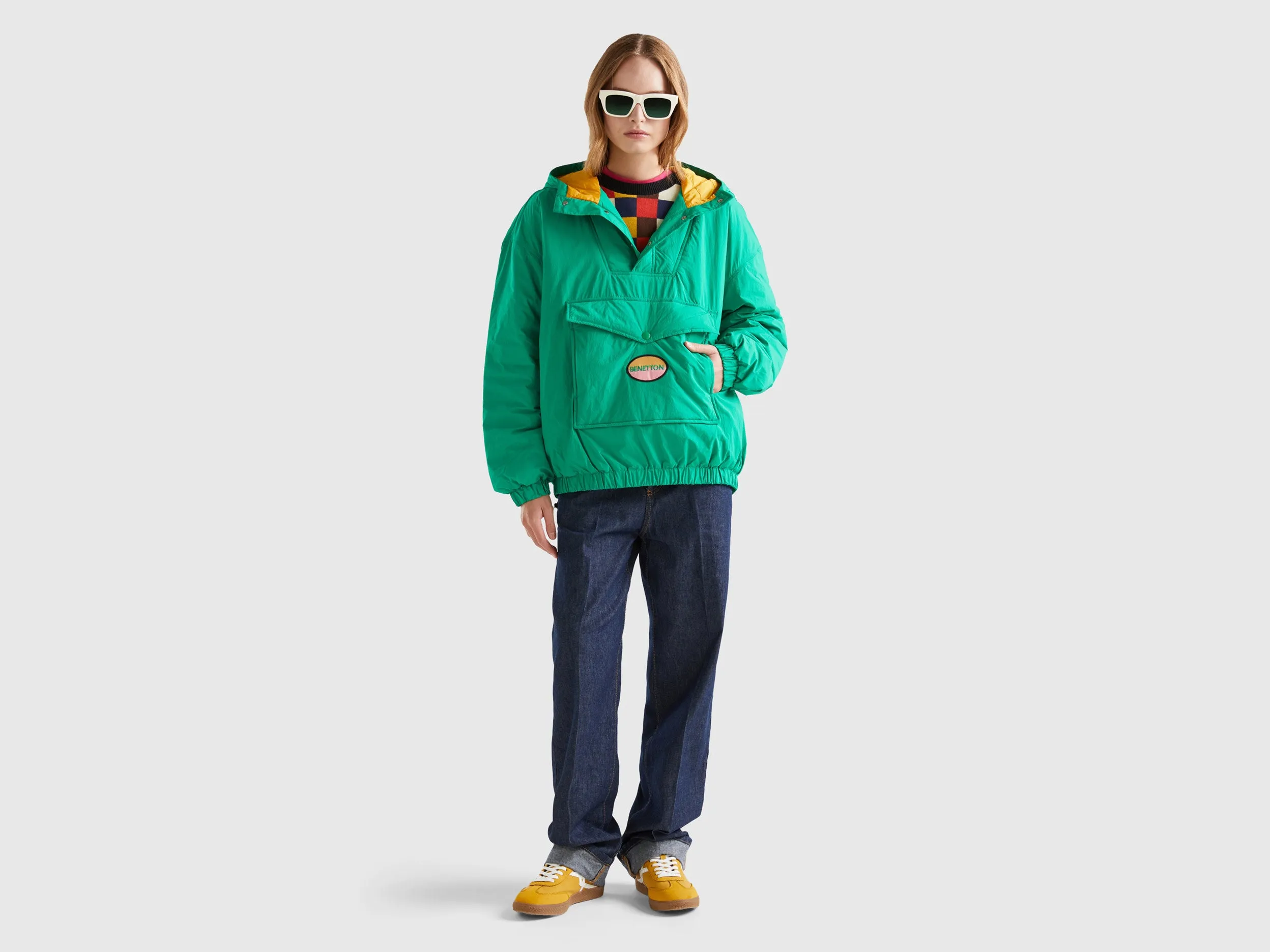Relaxed Fit Zip Up Solid Puffer Jacket