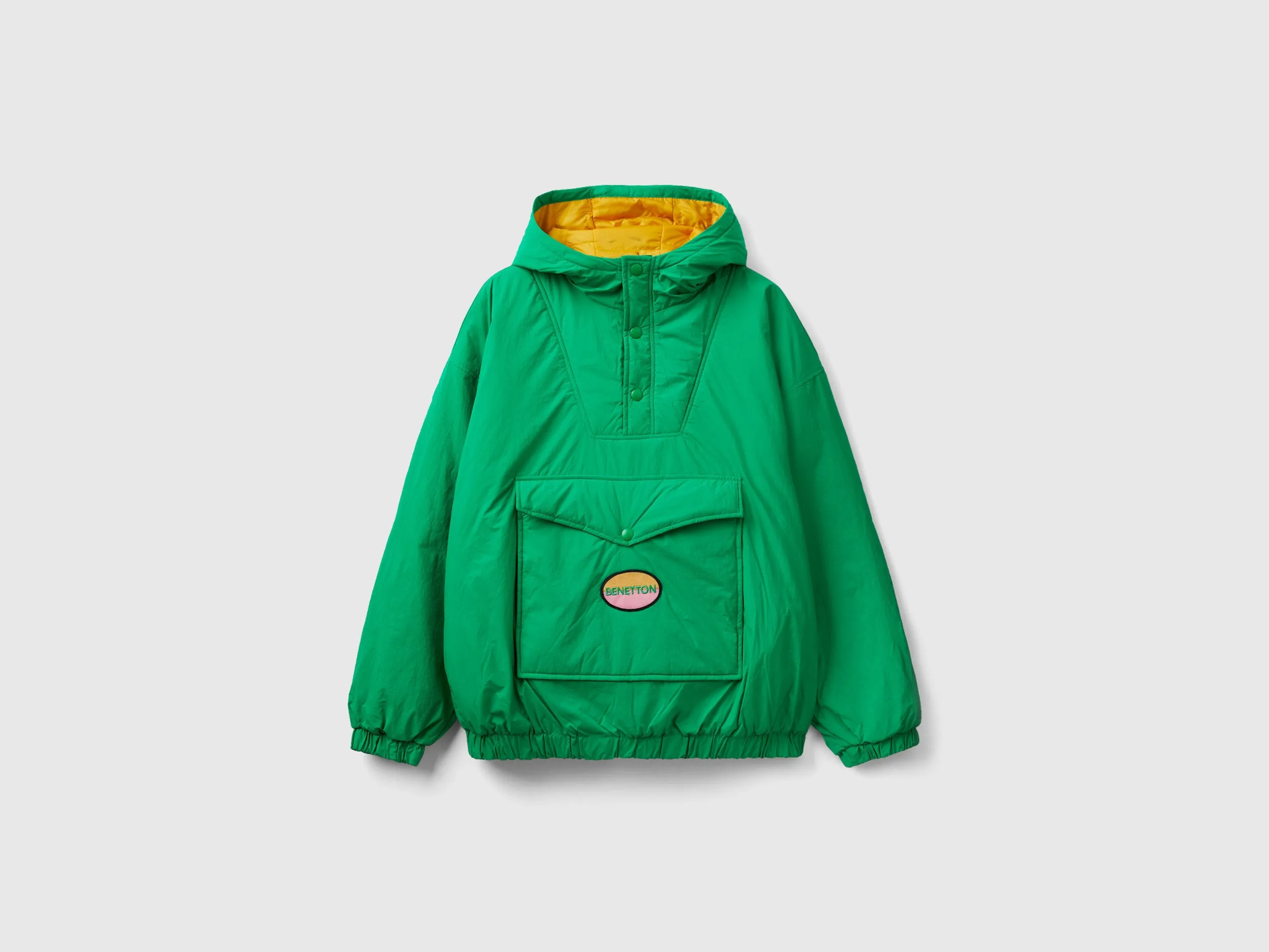 Relaxed Fit Zip Up Solid Puffer Jacket