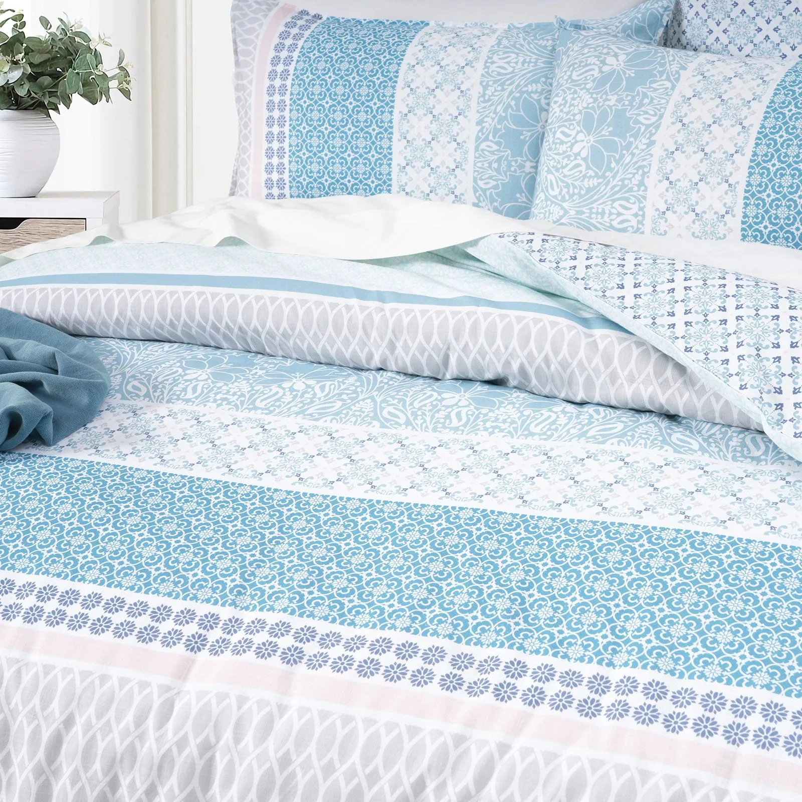 Renee Taylor 300 TC Cotton Reversible Quilt Cover Sets - Margot