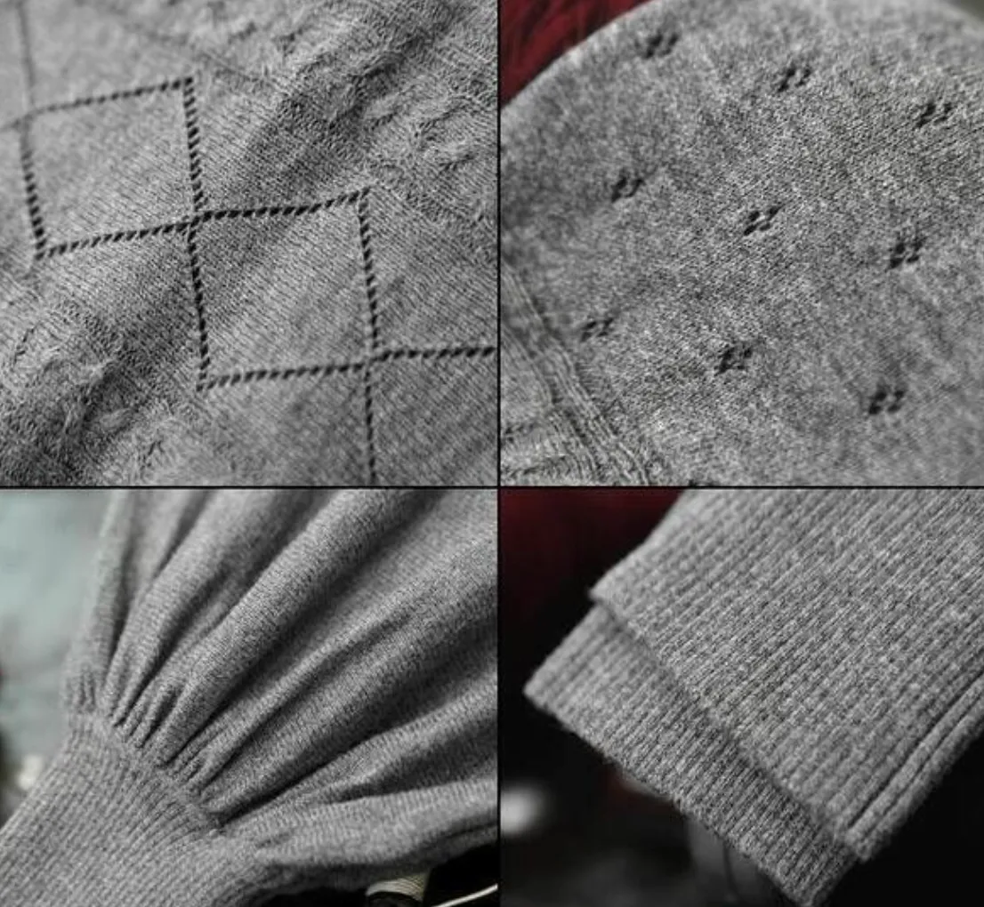 Retro Lantern Sleeve Cashmere Sweater