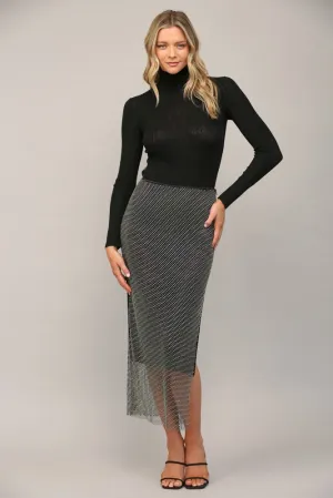 RHINESTONE MESH SKIRT