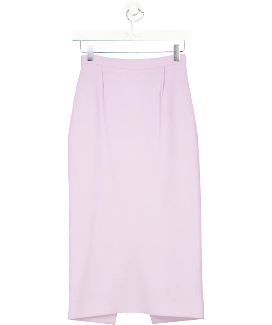 Roland Mouret Purple Crepe Midi Skirt UK 8