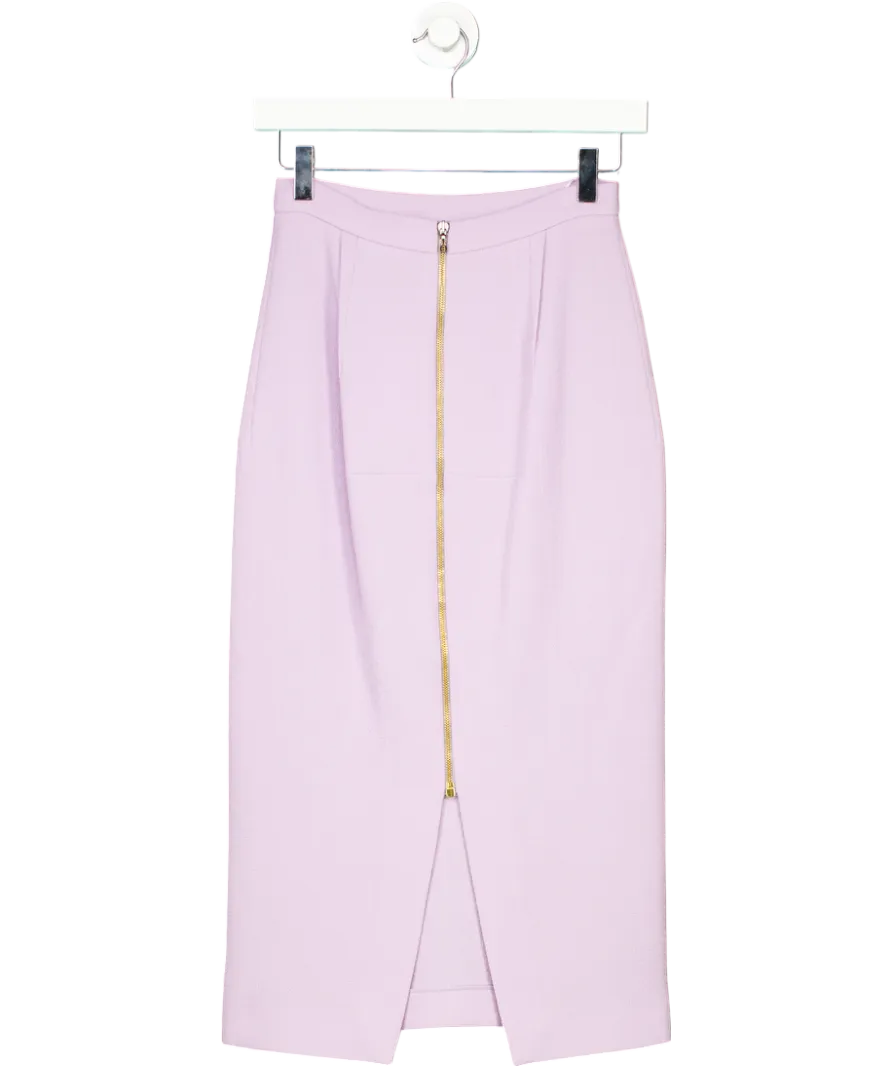 Roland Mouret Purple Crepe Midi Skirt UK 8