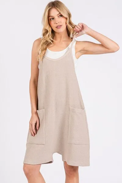 Romp And Roll Spaghetti Strap Romper with Pockets