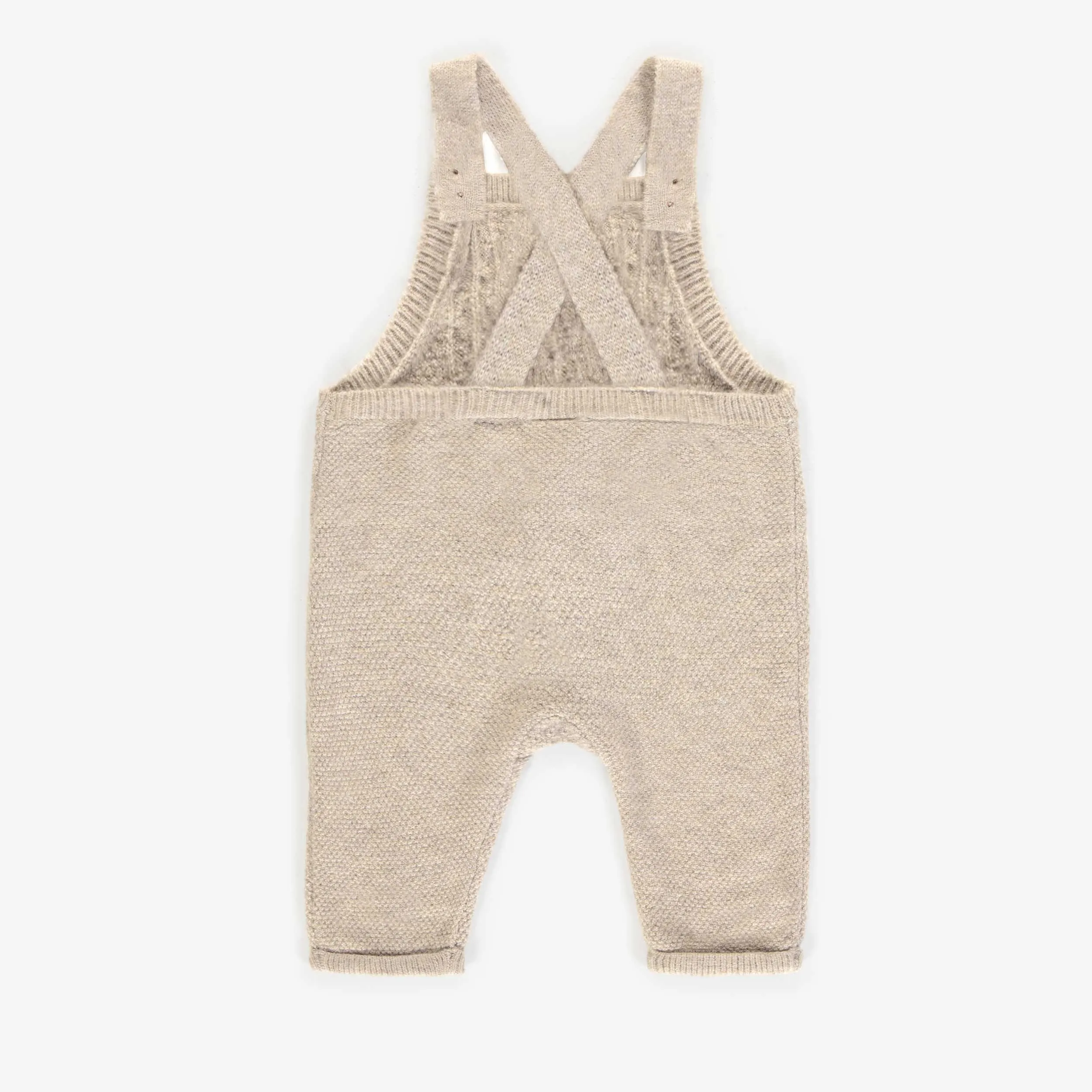 Salopette de maille en polyester recyclé, naissance  || Knitted overalls made of recycled polyester, newborn