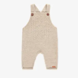 Salopette de maille en polyester recyclé, naissance  || Knitted overalls made of recycled polyester, newborn