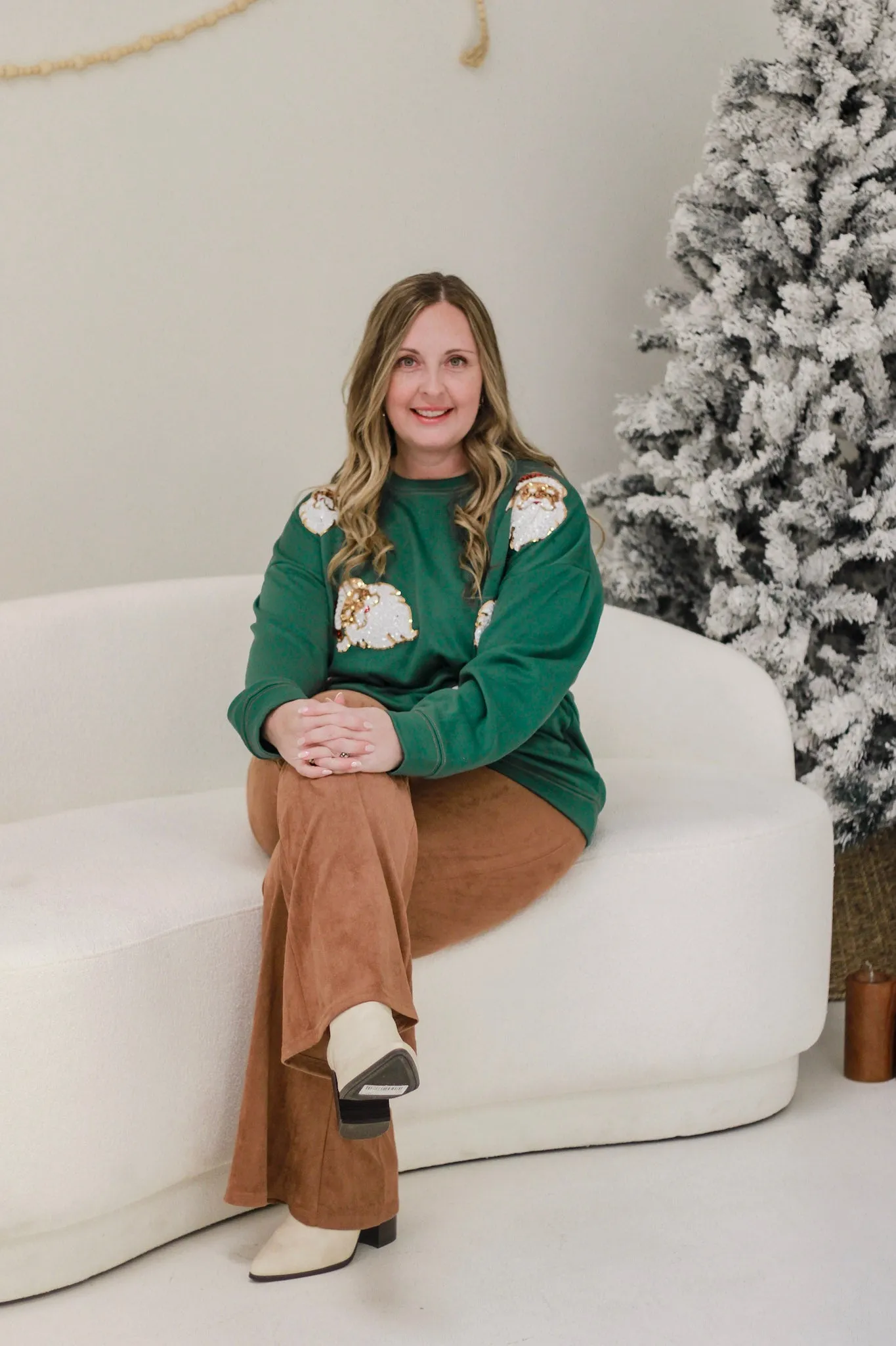 Santa's in Town Hunter Green Pullover