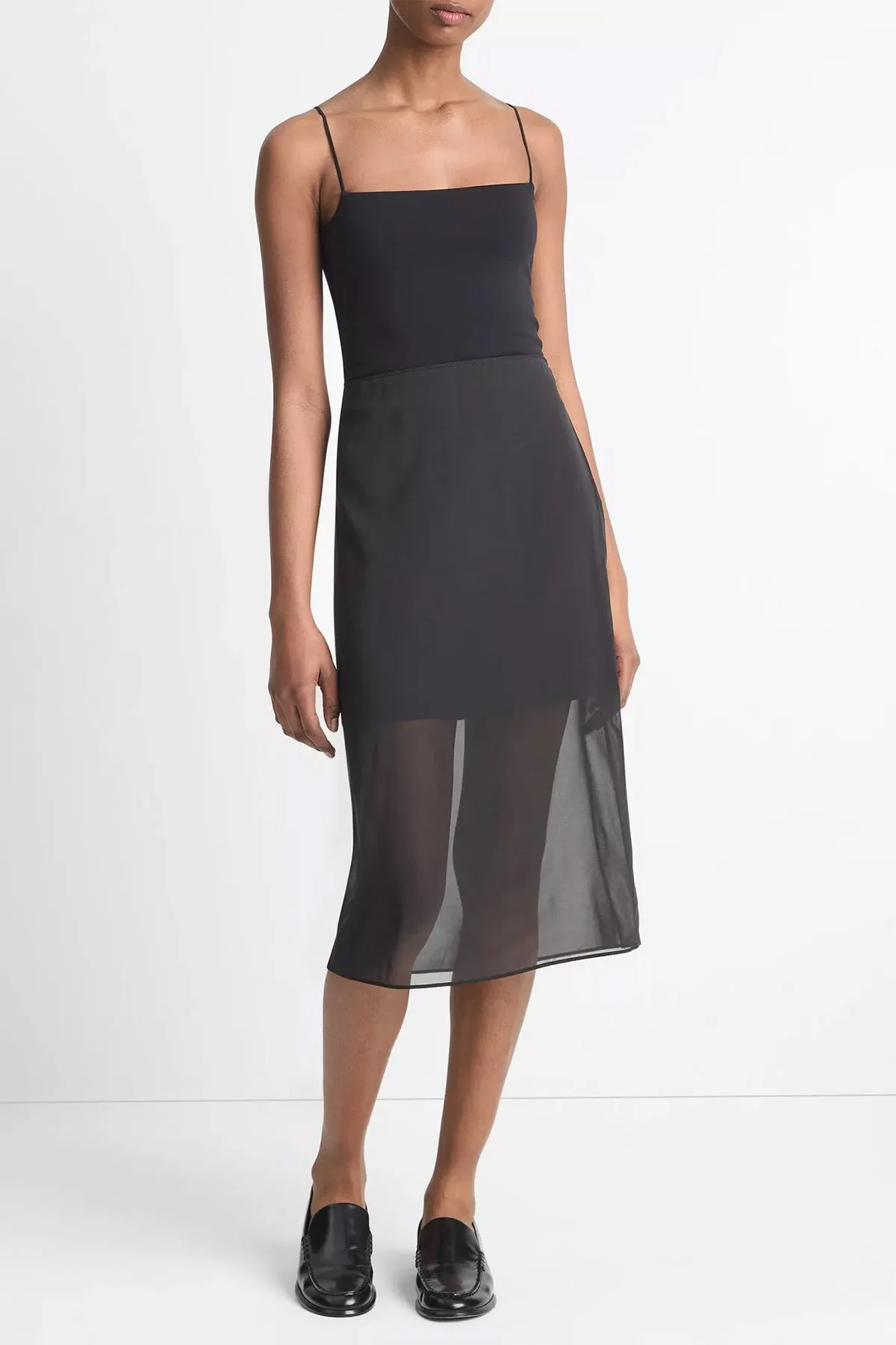 Sheer Slip Skirt in Black