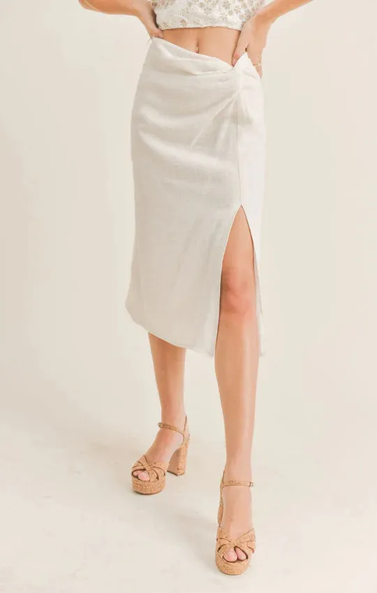 Simple Life Side Tie Midi Skirt