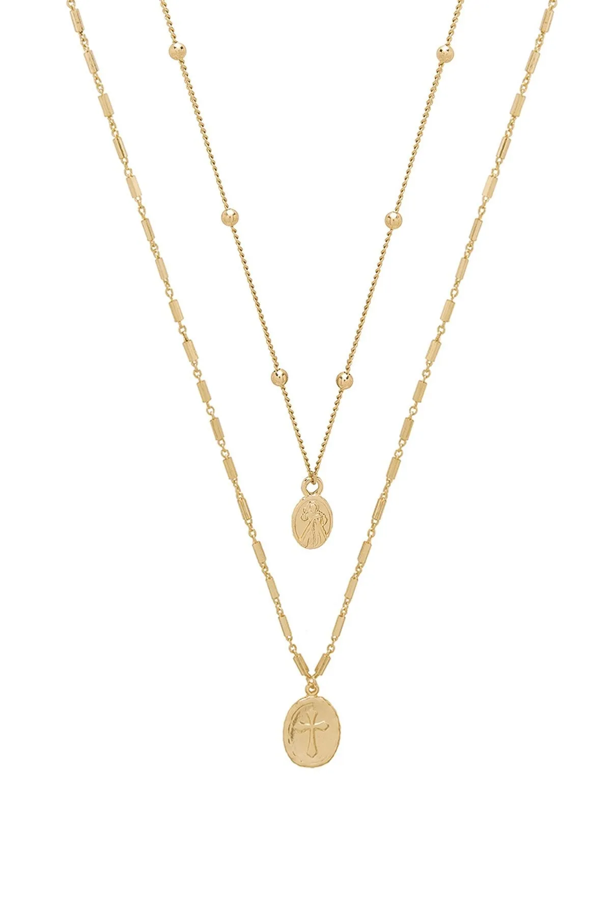 Simple Statement Coin Layered Necklace