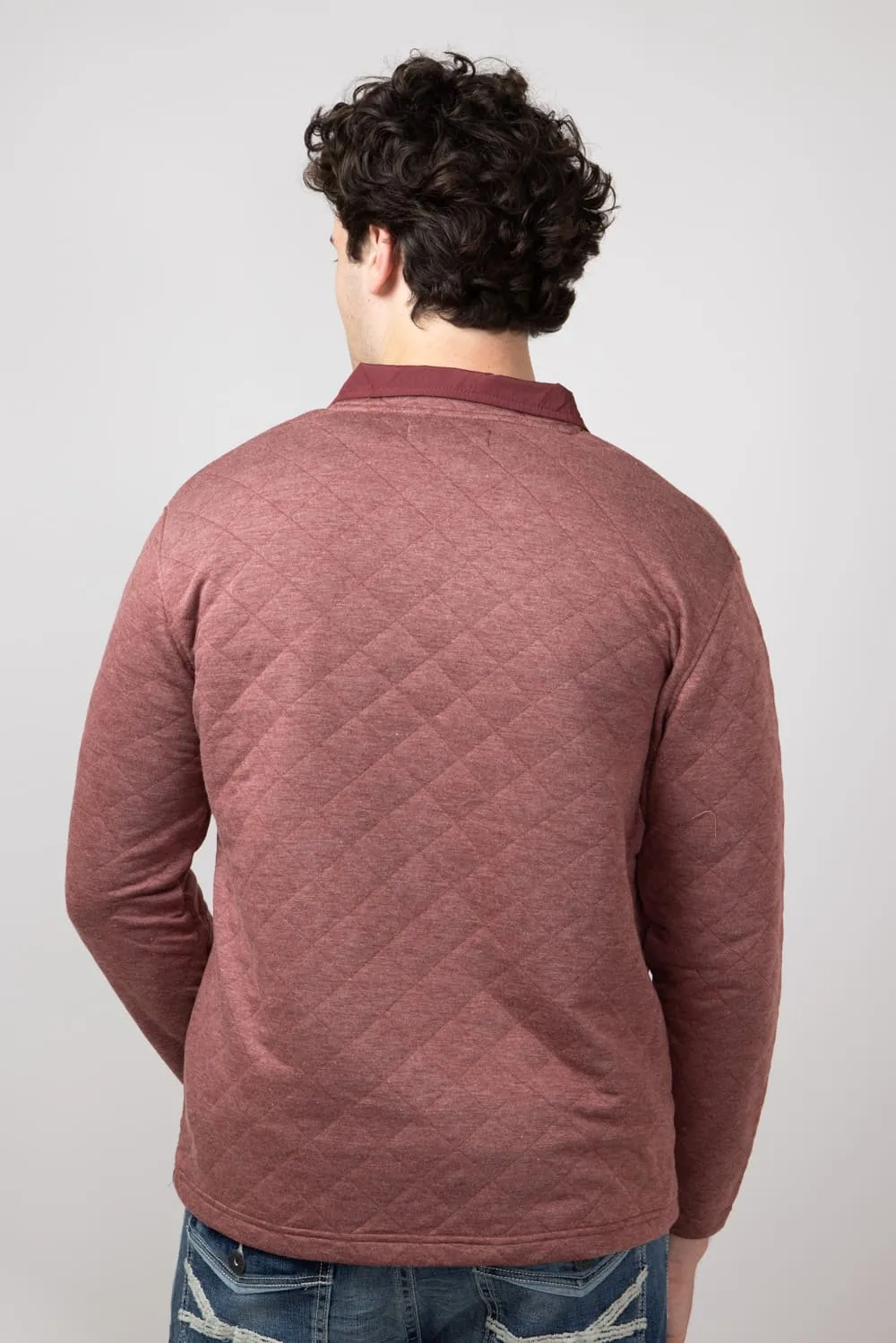 Simply Southern Quilted Pullover for Men in Garnet | PP-0224-MN-PULL-QLTD-GARNET