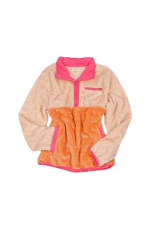 Simply Southern Youth Simply Soft Pullover for Girls in Honey Color Block | PP-0224-YTH-PULL-SMPSFT-HONEY