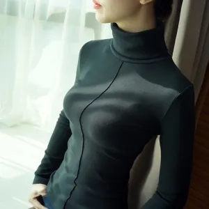 Skinny Winter Turtleneck Long Sleeve Women  Pullover