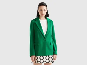 Slim Fit Button Down Solid Blazer