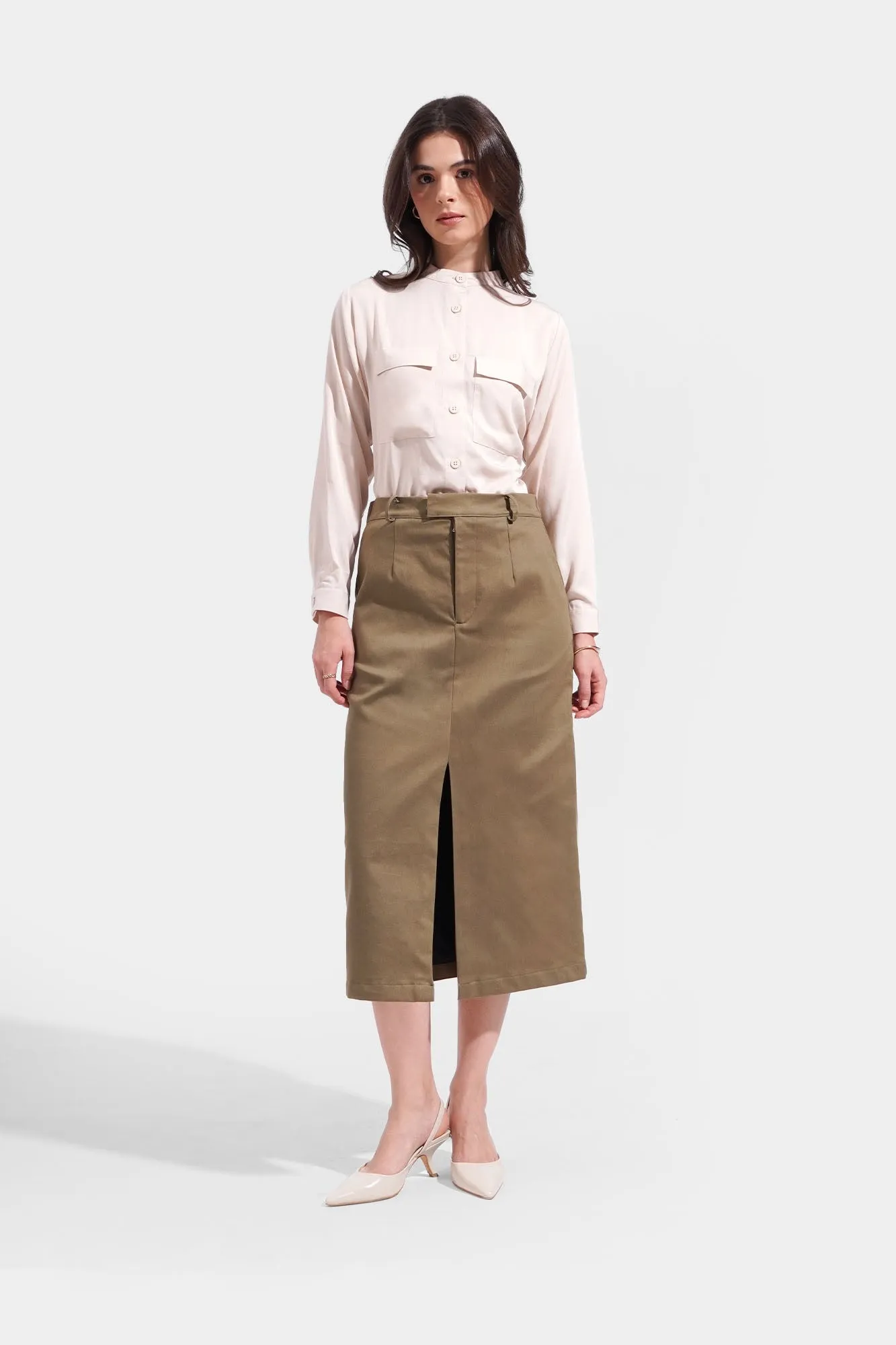 Slit Midi Skirt