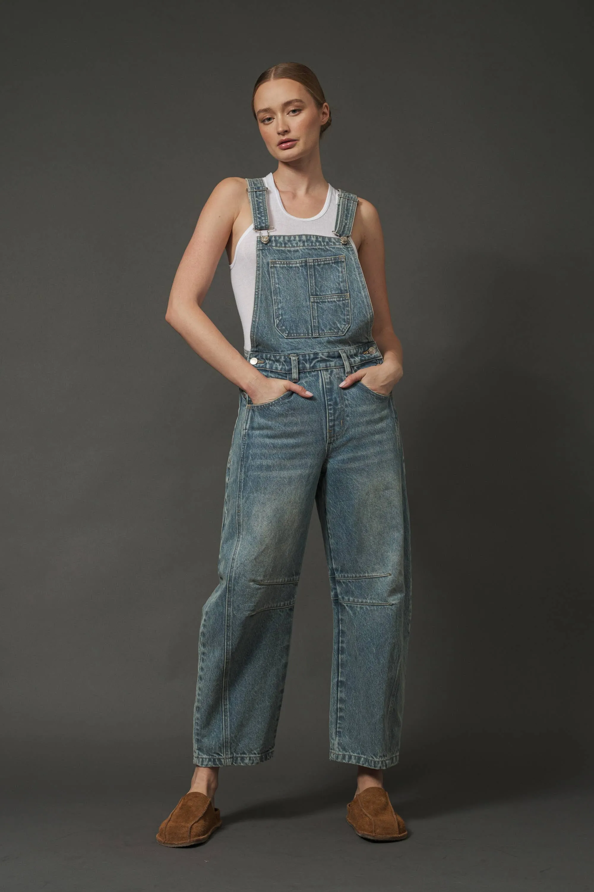 SLOUCHY RELAX FIT DENIM OVERALL