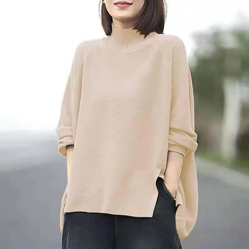 Soft Cashmere Sweater Design Slim Basic Bottoming Shirt Solid Color Plus Size Pullovers
