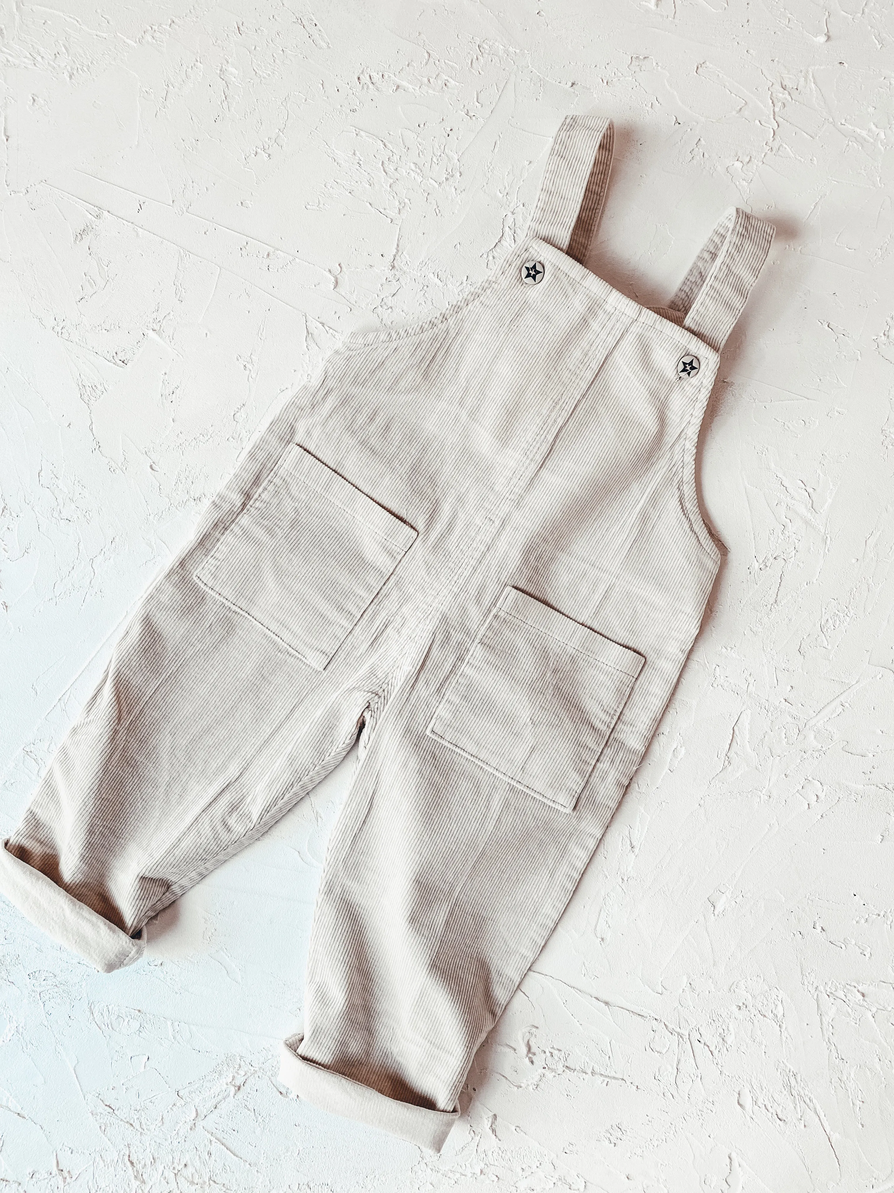 Soft Cream Corduroy Overalls