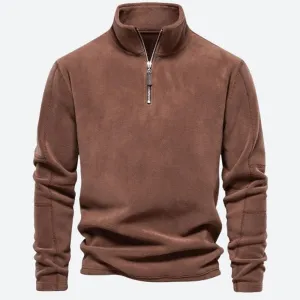 Soft Fleece High-Neck Zip Pullovers