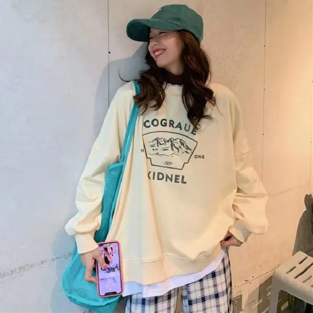spring and autumn new splicing Pullover fashion Korean thick and thin women's Sweatshirt Navy Gray Black Pink women's Hoodi