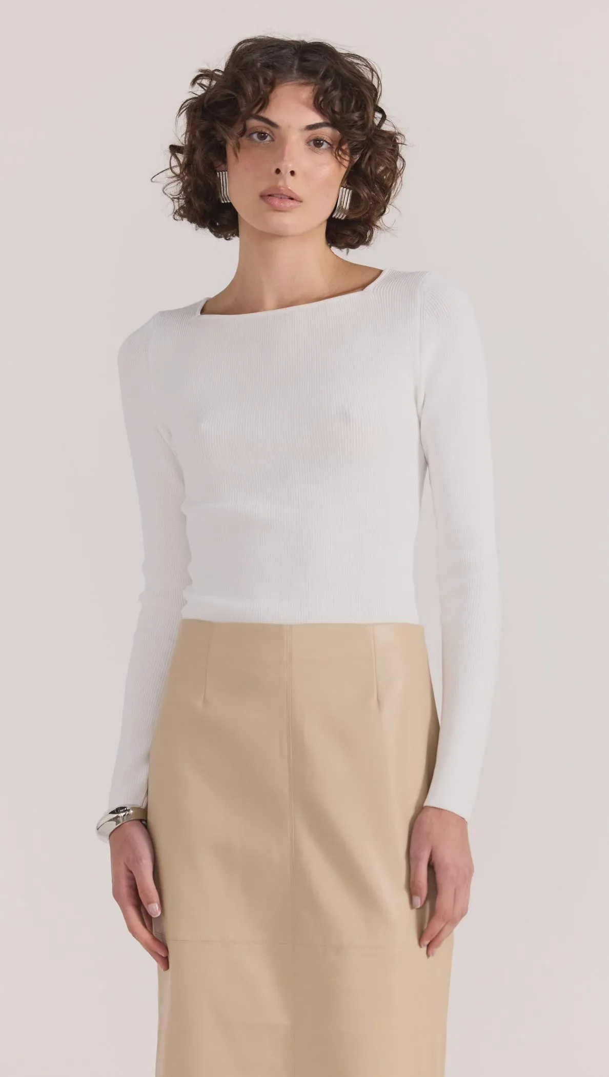 Staple The Label Nora Knit Top - White