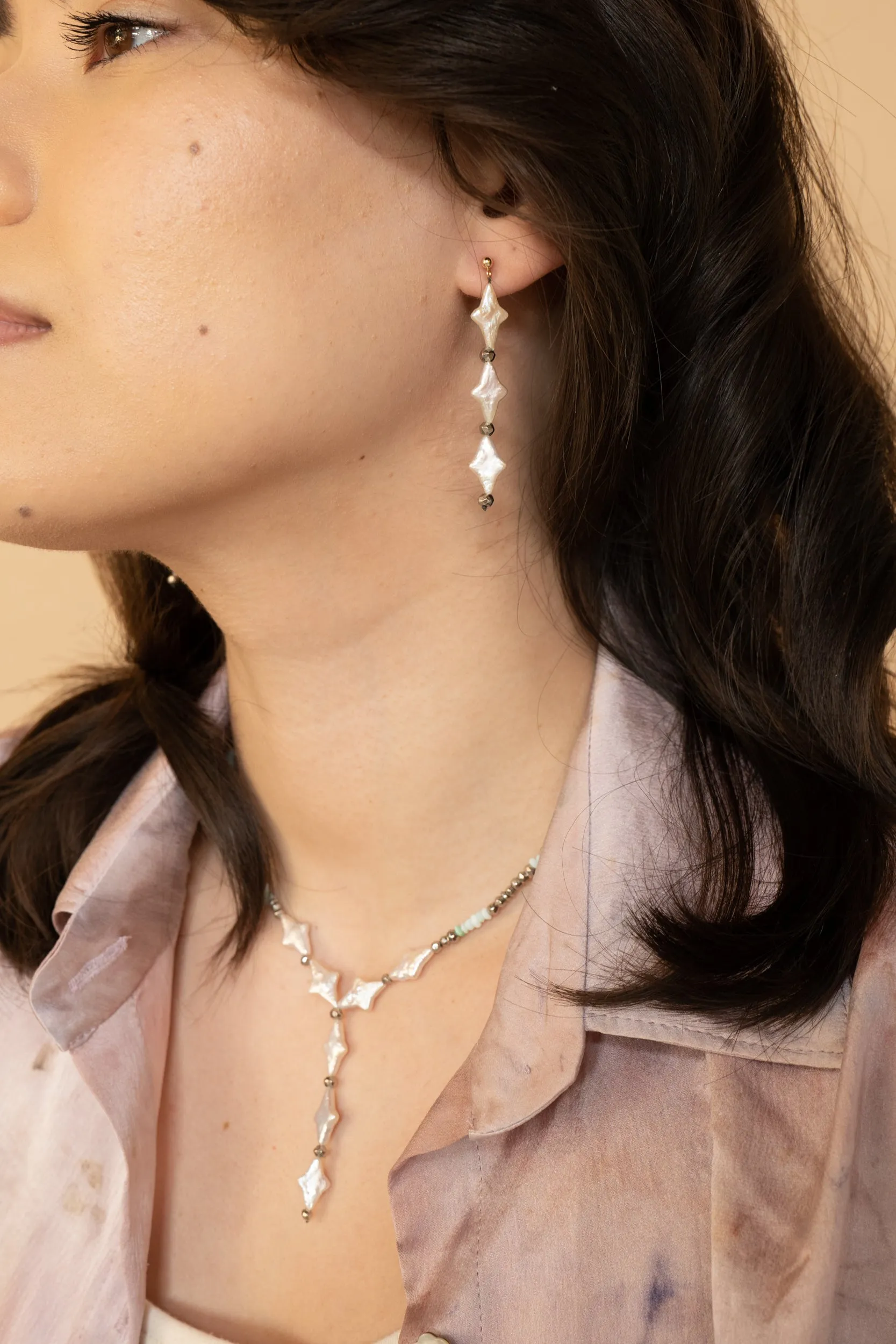Starry Eyed Earrings: Pyrite
