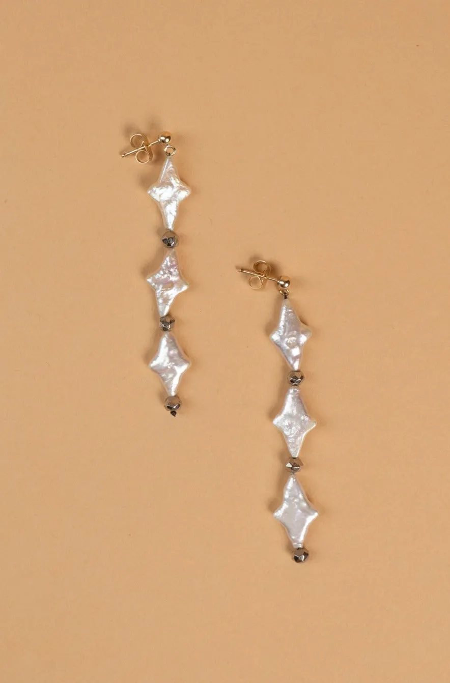 Starry Eyed Earrings: Pyrite