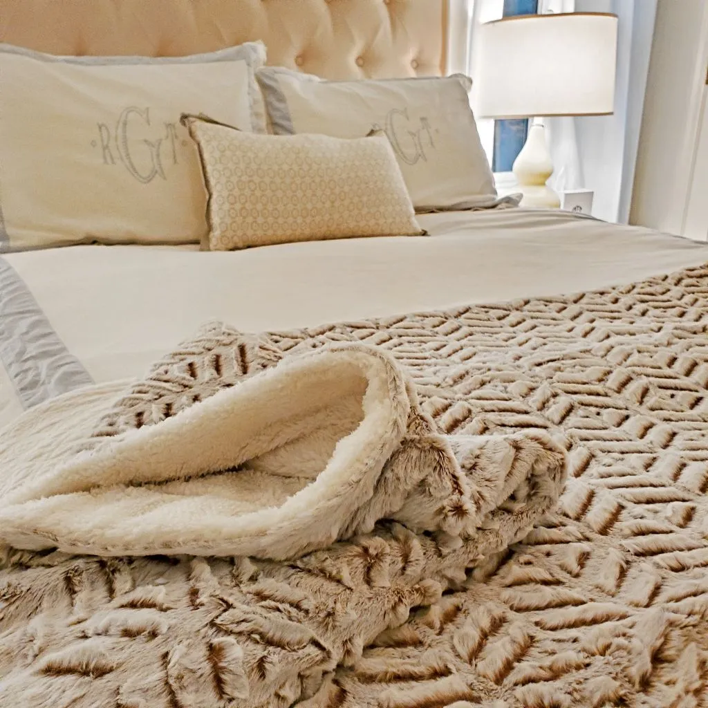 Stavanger Double Texture Sherpa Blanket by Nordic Fleece