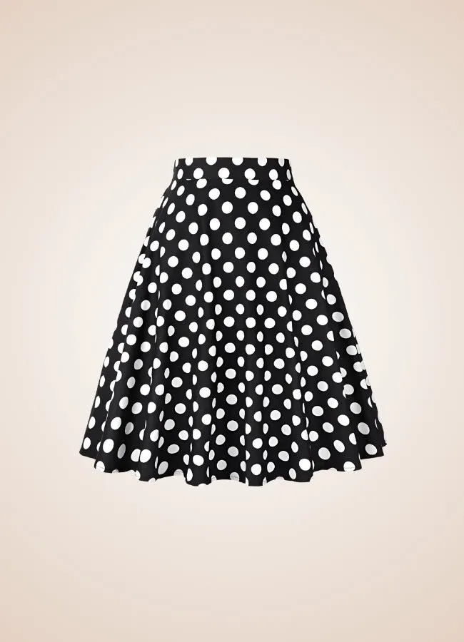 Steampunk Polkadot Midi Skirt
