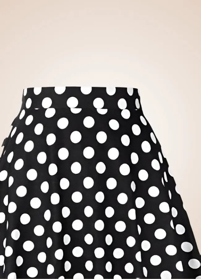 Steampunk Polkadot Midi Skirt