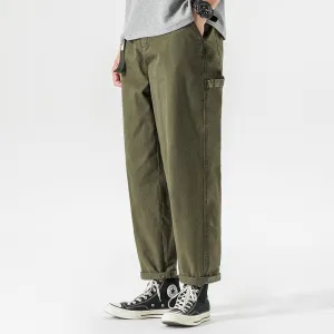 Straight Overalls Pocket Pants