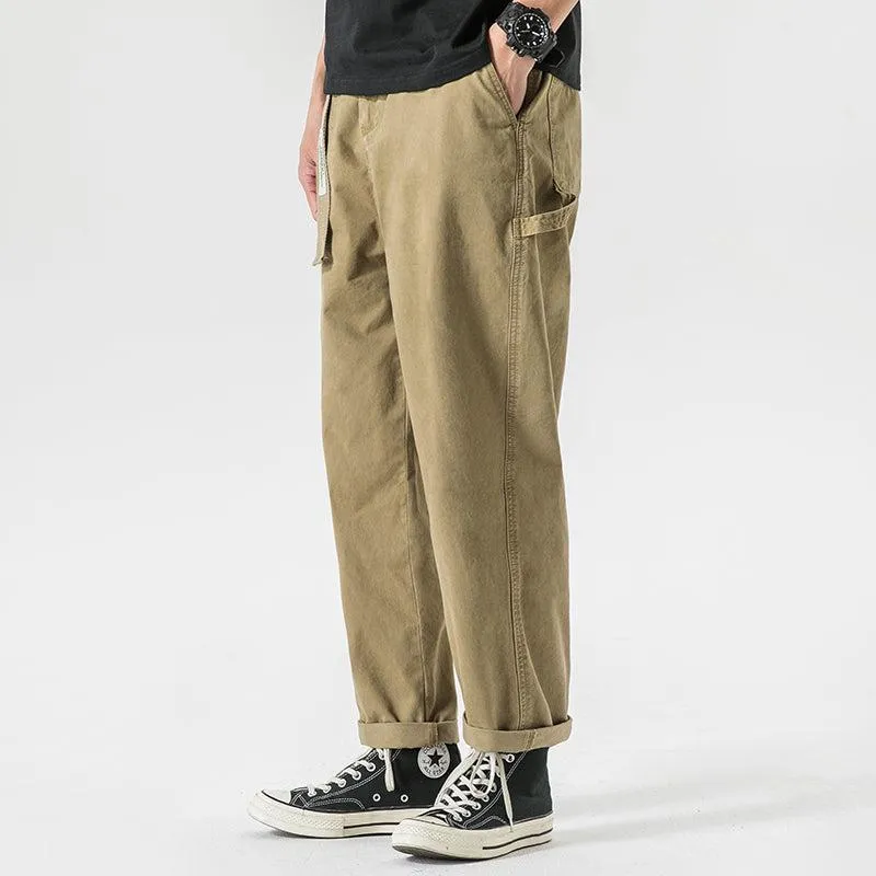 Straight Overalls Pocket Pants
