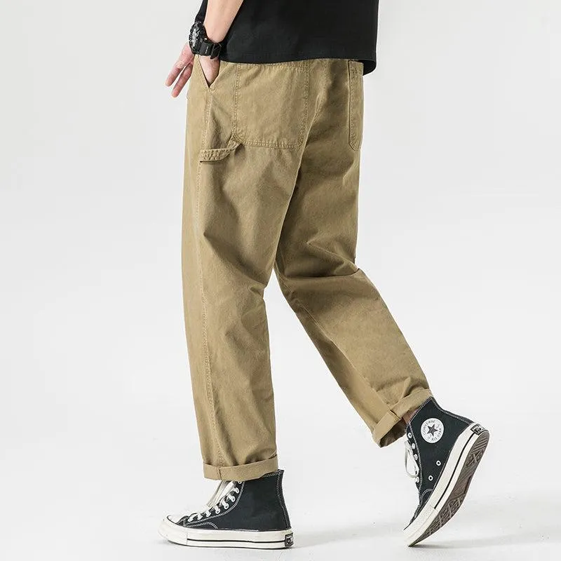 Straight Overalls Pocket Pants