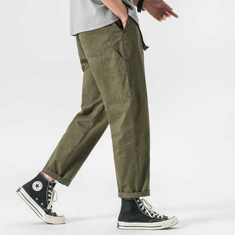 Straight Overalls Pocket Pants
