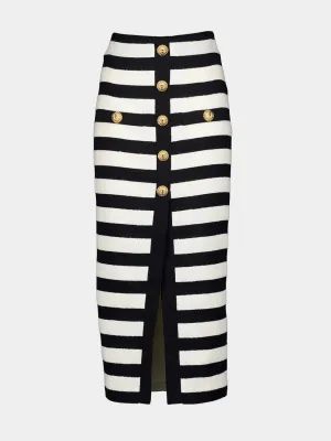 Striped Knitted Midi Skirt