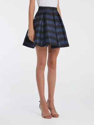 Striped Pleated Mini Skirt