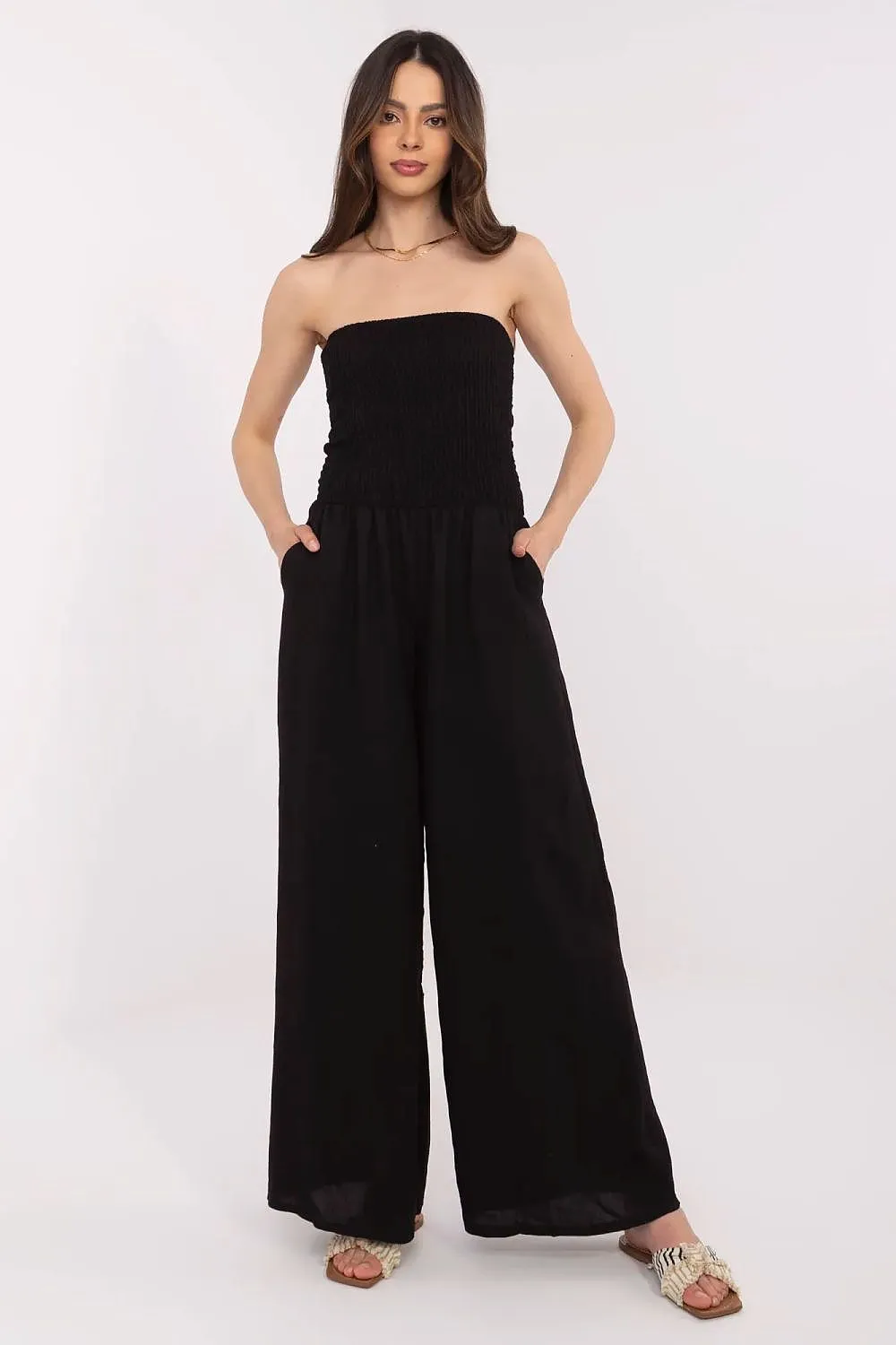 Stylish Spanish neck soft viscose jumpsuit