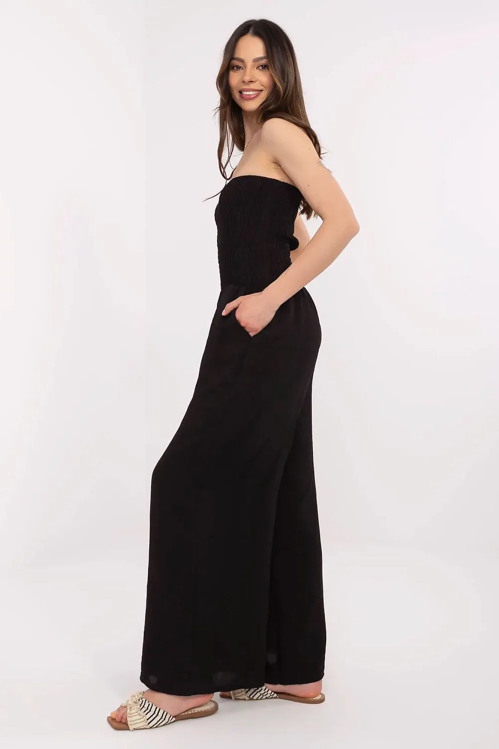 Stylish Spanish neck soft viscose jumpsuit