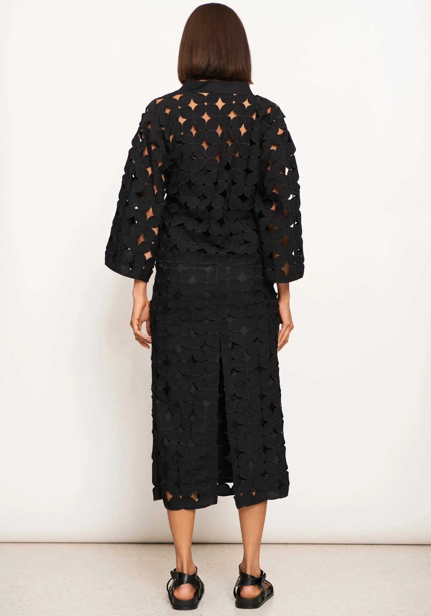 Sumi Opera Coat - Black Lace