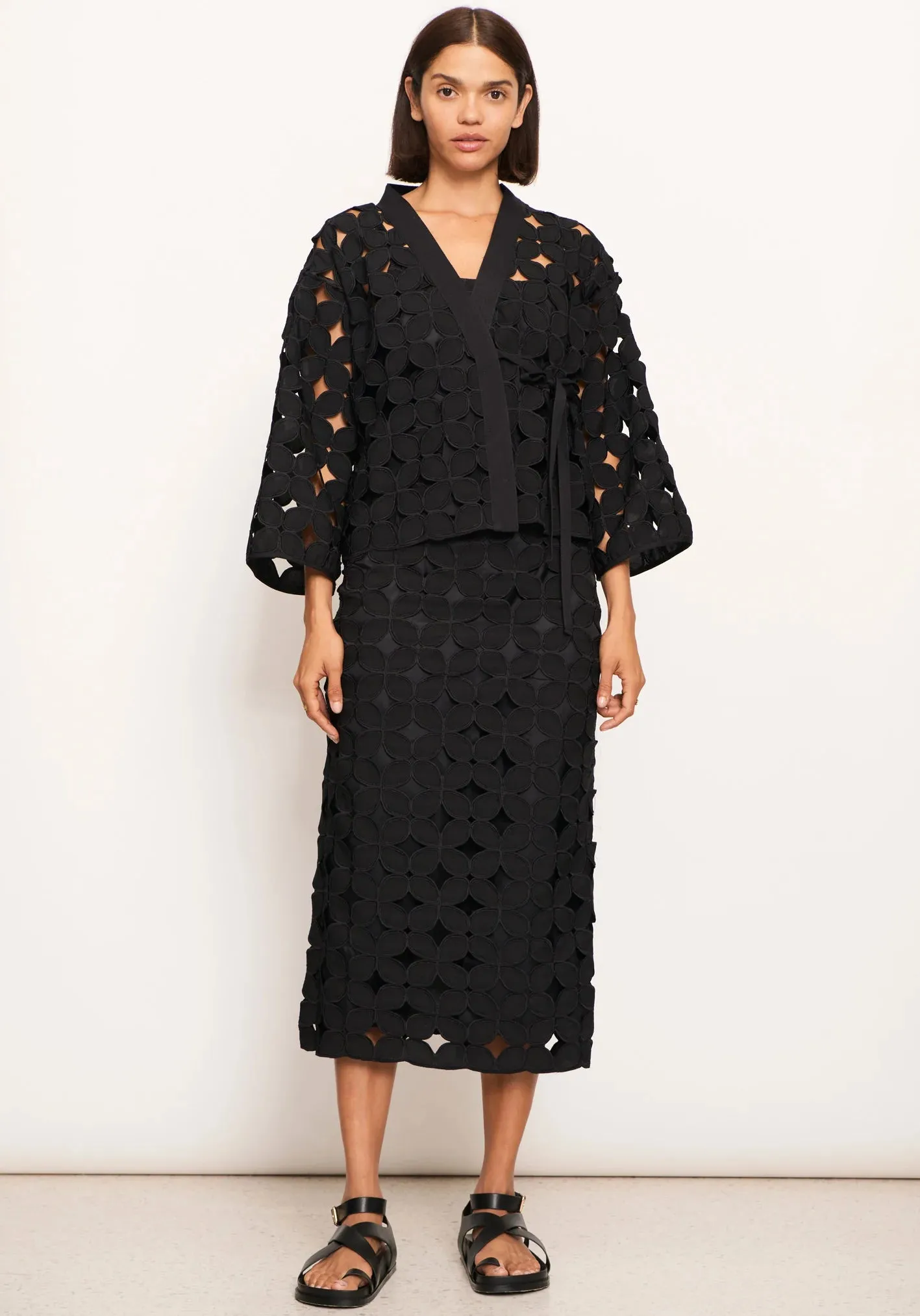Sumi Opera Coat - Black Lace