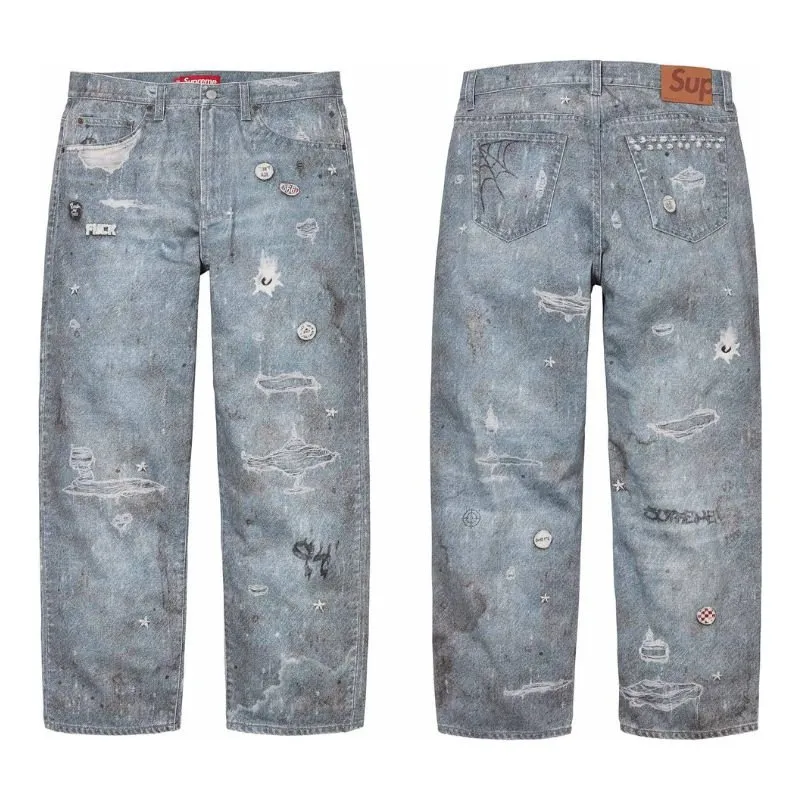 Supreme x HJR Trompe L'oeil Loose Fit Jean 'Blue' (FW24)