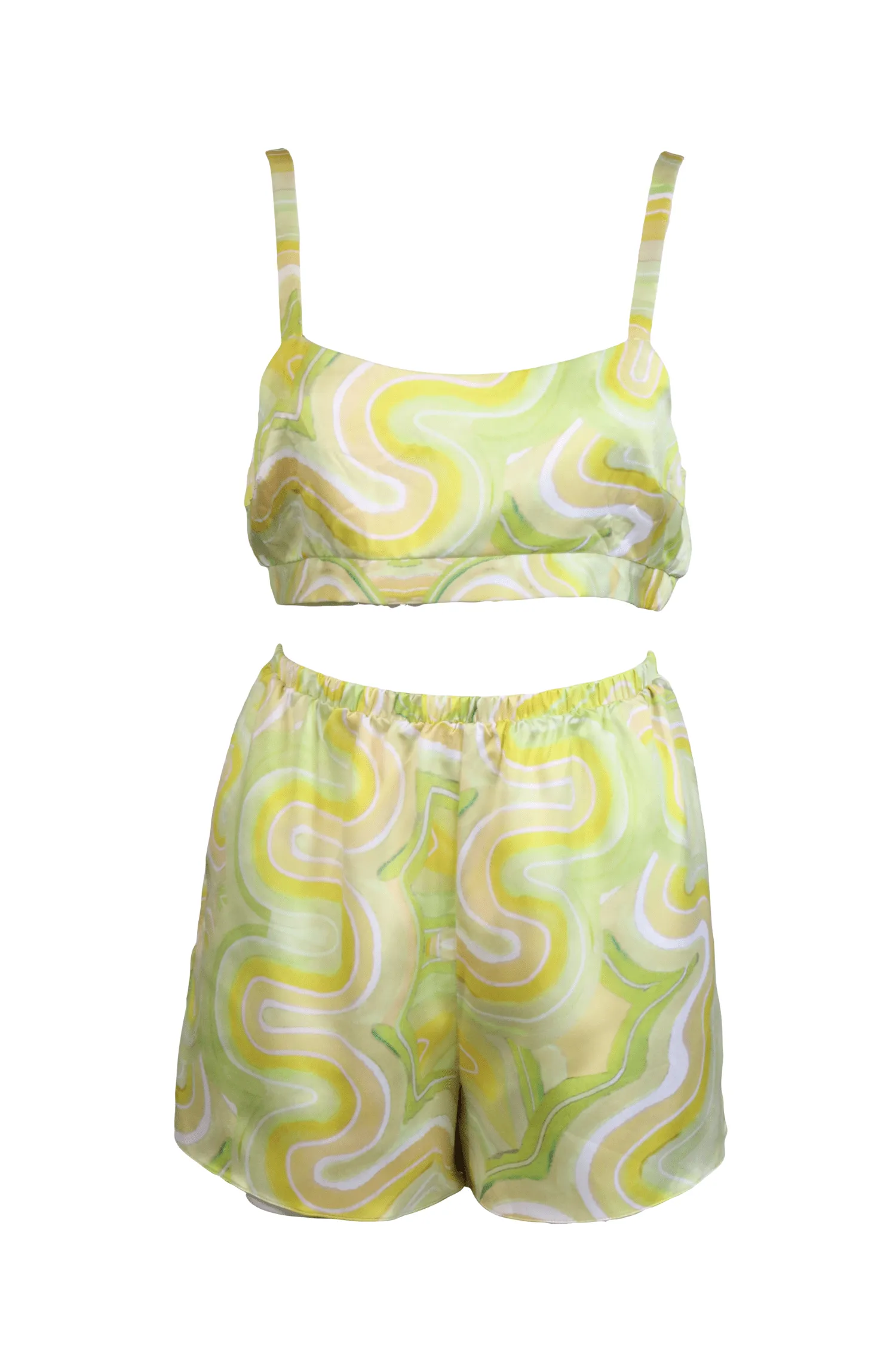 Swan Bralette and Short Set- Green