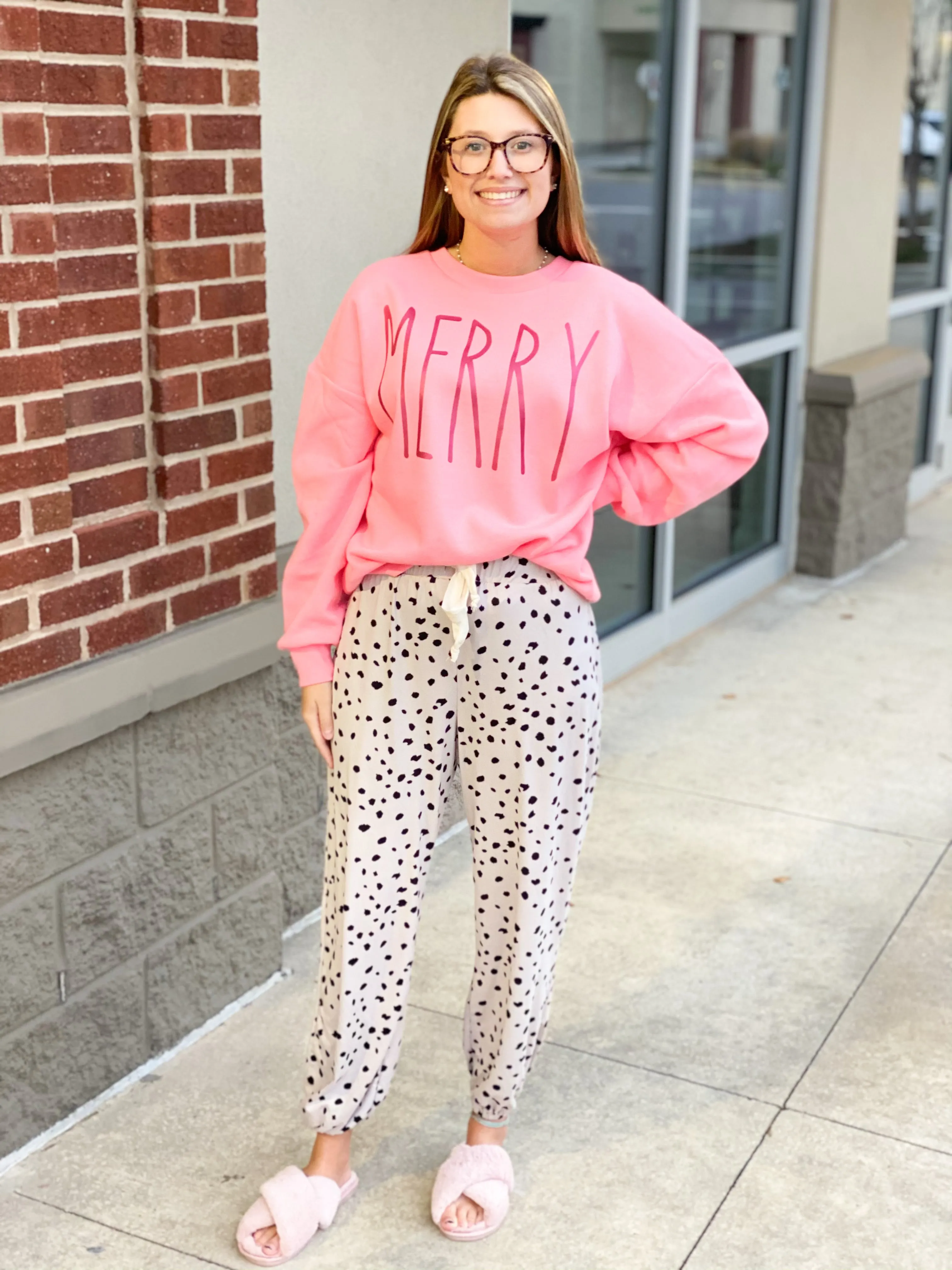 Sweatshirt - fleece interior - pink