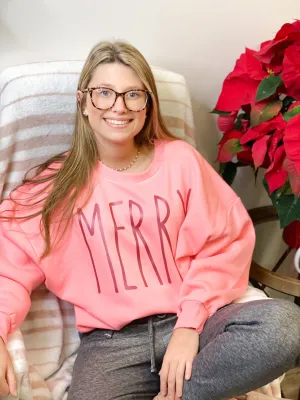 Sweatshirt - fleece interior - pink